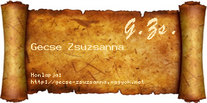 Gecse Zsuzsanna névjegykártya